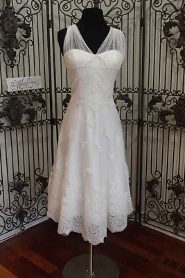 S507w LANDA BH913 BRIZAN COUTURE СЛОНОВОЙ КОСТИ $850 SZ 10 ОФИЦИАЛЬНЫЙ СВАДЕБНОЕ ПЛАТЬЕ - Изображение 1 из 4