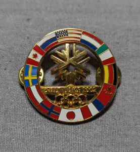 2002 Salt Lake City Winter Olympics Lapel Pin Flag Circle RARE LIMITED EDITION - Picture 1 of 3