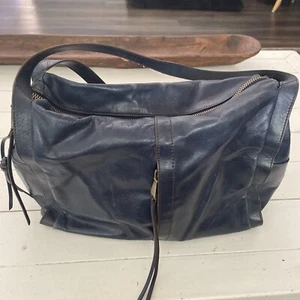 HOBO International Leather Shoulder Bag Purse Navy Blue - Picture 1 of 9