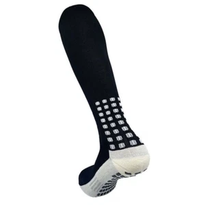 Sport Black Socks Anti Slip With Grip Soccer Men Football Sock Long 6-13 - Picture 1 of 2