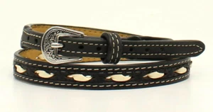M&F Leather Black Tapered White Lace Embossed Hatband 0204601 (FST SHIPPING) - Picture 1 of 1