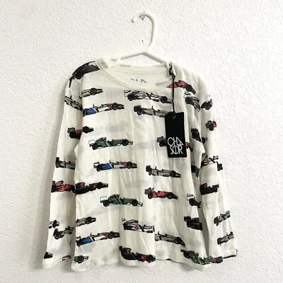 Nuevo con etiquetas Chaser Niños Niños Off White Vintage Coche de Carreras Estampado Manga Larga Talla 6 Foto 1 de 4