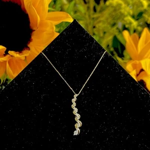 10K Gold Diamond S-link Pendant With Free 14k Gold 20" Chain - Picture 1 of 12