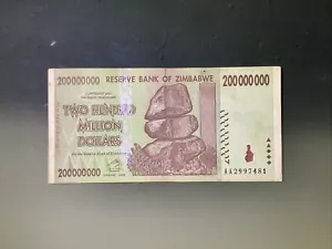 Zimbabwe 200 Million Dollars 2008 Circulated - Picture 1 of 2