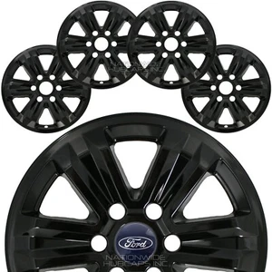 4 Black 2015-2020 Ford F150 XLT 17" Alloy Wheel Skins Full Rim Covers Hub Caps - Picture 1 of 11