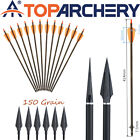 6/12Pcs 15Inch Crossbow Bolt Carbon Arrow Archery Huning Tips SP 350 Moon Nocks