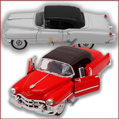 Welly Two 1953 Cadillac Eldorado Soft Top White And Red. 1:24 scale diecast - Image 1 of 4