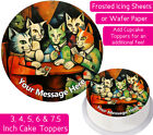 CATS PLAYING CARDS EDIBLE WAFER & ICING PERSONALISED CAKE TOPPERS DECOR ANIMALS
