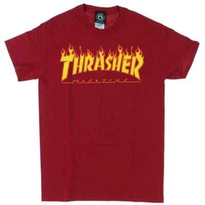 Mens T-shirt Thrasher Flame Logo Cardinal Red - Picture 1 of 1