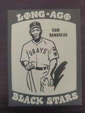 1978 Laughlin Long Ago Black Stars Baseball Cards - Near Mint - Sam Bankhead