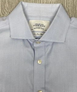 Camisa Charles Tyrwhitt Hombre Calce Clásico Azul Blanco Micro Rayas Talla XL - Imagen 1 de 9