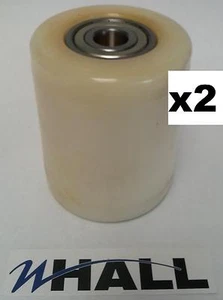 X2 Nylon 82mm Dia x100mm hand pallet truck load roller/ wheel + 20mm bearings - Picture 1 of 1