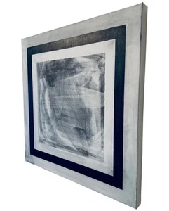 Original Large Chic Modern Minimalist Multimedia Monochrome Abstract Painting - Picture 1 of 7