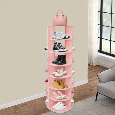 7-tier Spinning Shoe Rack, Center Hollow 360° Revolving Shoe Storage Organizer - Image 1 of 4
