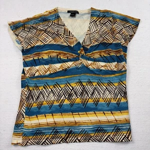 August Silk Patterned Shirt Womens Size L Top - Picture 1 of 8