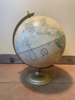 De colección 12" Crams Imperial World Globo Sobre Latón Tono Metal Soporte con URSS Foto 1 de 4