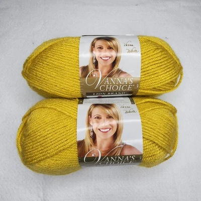 (2 Pack) Lion Brand Yarn Vanna's Choice Yarn Mustard Yellow - Image 1 of 4