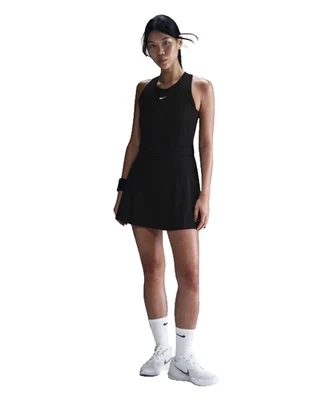 NWT $85 Nike Women’s NikeCourt Dri-Fit Victory Tennis Dress M FQ1780-010 Black - Image 1 of 4