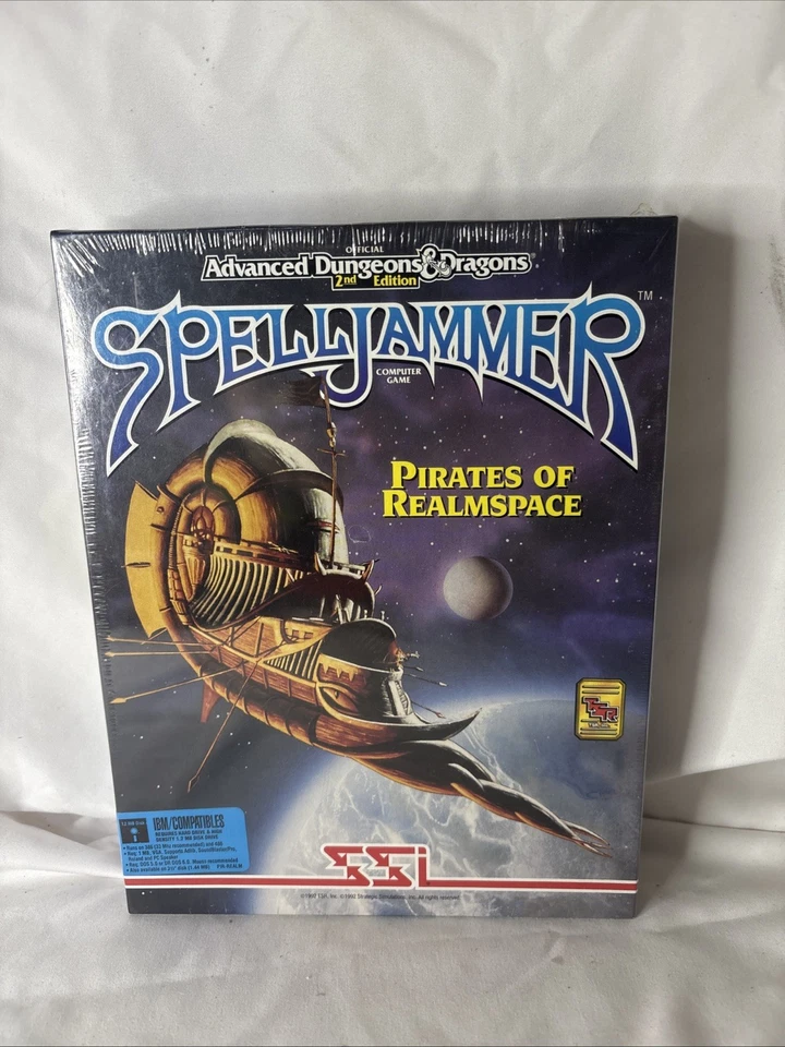 AD&D Spelljammer Pirates of Realmspace 5 1/4” Disk Big Box PC Game New Sealed - Image 1 of 4