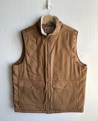 Chaleco de trabajo Heritage Brand WeatherProof para hombre talla XL forro acolchado de lona tostada Foto 1 de 4