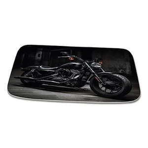 Retro Racer Motorcycle Modern Bike Bathroom Bathtubs Coral Velvet Bath Rugs  - Picture 1 of 7