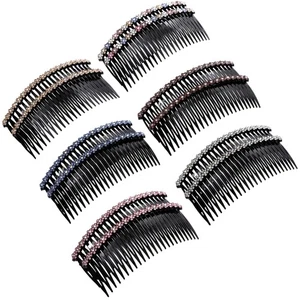 12PCS Sparkly Rhinestone Flower Vintage Side Hair Clips - 24 Teeth French Sty... - Picture 1 of 6