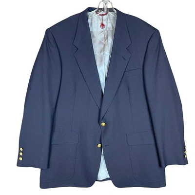 Vintage Jack Nicklaus Tournament Series Men 44R Blue Wool Blend Blazer Gold Golf - Image 1 of 4
