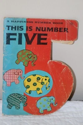Vintage Book Children's Book Happiness Number Book  The Number Five - Image 1 of 4