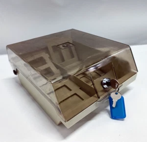 Estuche de almacenamiento de archivos en disquete de 3,5" vintage sostiene discos disquete - con llave - Imagen 1 de 6