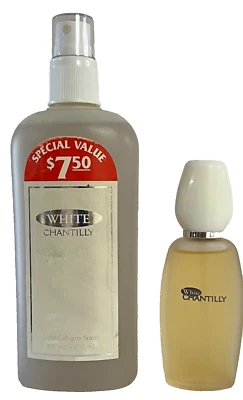 White Chantilly por Dana Light Colonia Spray 8 OZ + Blanco Chantilly EDT Spray Años 90 Foto 1 de 2