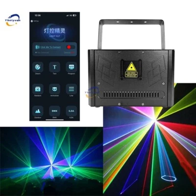 8W10W12W15W Animated ILDA 3D Laser Light Full Color DJ Disco Party Stage Light - Image 1 of 4