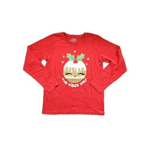 Mädchen Weihnachten Pudding Langarm rot Top, Größe 6-7 Jahre, brandneu - Bild 1 von 2