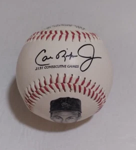 CAL RIPKEN JR FOTOBALL BÉISBOL "IRONMAN" FACSÍMIL FIRMA BALTIMORE ORIOLES - Imagen 1 de 4