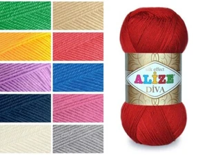ALIZE DIVA Wolle weich glänzend 100% Microfaser Polyacryl (100g, Farbauswahl) - Bild 1 von 566