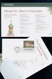 USA #UX533 27c Mt. St. Mary's University Postal Card First Day Ceremony Program - Picture 1 of 2