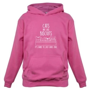 Cats Are Like Biscuits, It's Hard To Just Have One - Kids Hoodie Kittens Pet Cat - Picture 1 of 6