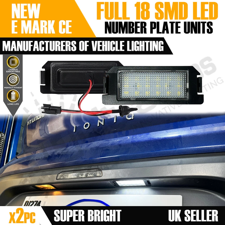 2x 18 UNIDADES DE LUZ DE MATRÍCULA LED para Hyundai I20 Ioniq Genesis Coupe Veloster Foto 1 de 4