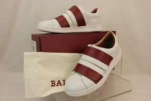 NIB BALLY WILLET WHITE RED LEATHER LOGO SWISS SNEAKERS 9 US 42 ITALY - Picture 1 of 12