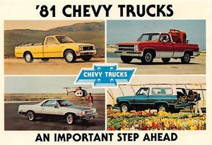 1981 Chevrolet Trucks C/K Trucks & El Camino Vintage Händler Werbung Postkarte - Bild 1 von 2