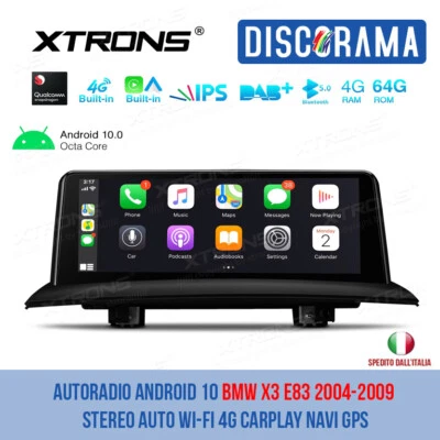 AUTORADIO ANDROID 10 BMW X3 E83 2004-2009 STEREO AUTO WI-FI 4G CARPLAY NAVI GPS - Immagine 1 di 4
