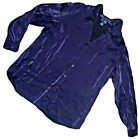 Chemise femme vintage Venezia Jeans violet brillant avec motif floral noir ; 22/24