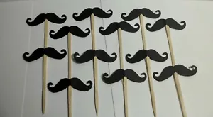 Mustache Cupcake Toppers. Cake decor, Cake Pop...1 SET 24 PIECES - Picture 1 of 3