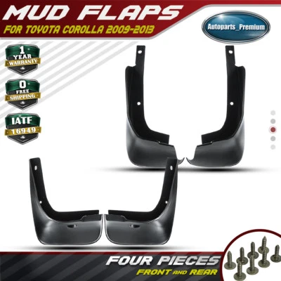 4x Protetores contra respingos dianteiros e traseiros para Toyota Corolla E140 2009-2013 Sedan - Imagem 1 de 4