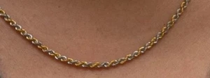9ct Gold Necklace 2 Colour Fine Gold 41cm/16" x 2.2mm - Picture 1 of 5
