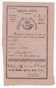 Kingdom of Hanover Task Certificate 1838 Celle - Picture 1 of 1
