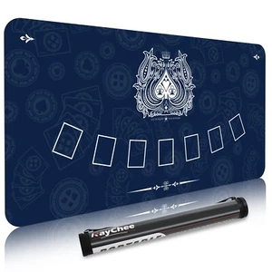 47"x24" Poker Mat Poker Table Top Portable Rubber Mat Texas Hold'em Casino Blue - Picture 1 of 13