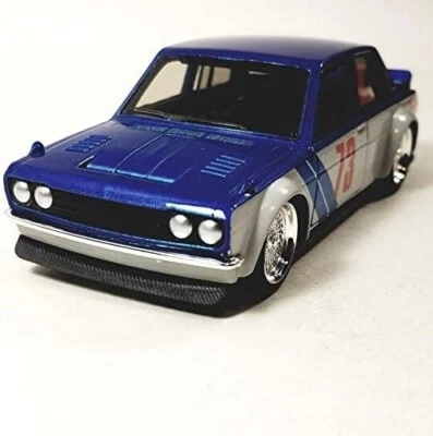 Jada JDM Tunerz Blue & White 1973 Datson 510 Widebody #73 1/32 Scale Diecast - Image 1 of 3