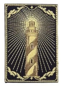Lighthouse Tarot Card Light Sea Shining Fortune Telling 3.6" Iron On Patch - Picture 1 of 1
