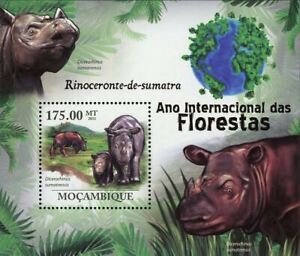 Sumatran Rhinoceros Stamp Dicerorhinus Sumatrensis S/S MNH #4457 / Bl.421