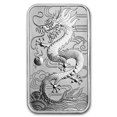 2018 Australia 1 oz Silver Rectangular Dragon BU - Image 1 of 4